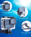 60m Waterproof Case For Hero 4K Action Camera Underwater Housing With Mount 196ft Depth Rugged Shell Kit Dive Ready