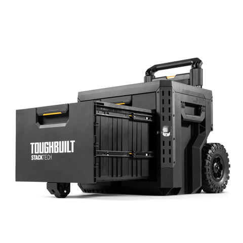 Heavy Duty Two Drawer Rolling Tool Hauler With Secure Padlock And 240 Pounds Capacity Nine Inch Smooth Rollers Keep Your Gear Locked Down Tight For Jobsite Crews Anywhere They Travel
