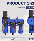Three Eighths Inch NPT Three Stage Air Drying System With Air Regulator And Coalescing Filter 5 Micron And 0.01 Micron