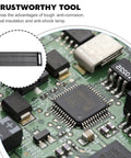 Close-up of circuit board with embedded image of 2 Pack Anti Static PCB Tray Racks With 25 Slots ESD Safe Bar Brackets Straight Type