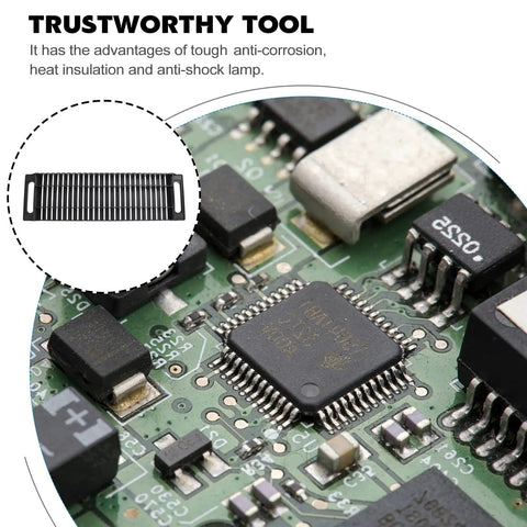 Close-up of circuit board with embedded image of 2 Pack Anti Static PCB Tray Racks With 25 Slots ESD Safe Bar Brackets Straight Type