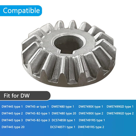 2 Pack Table Saw Bevel Gear Replacement Fits DWE7480 DCS7485B Close-up Single Gear