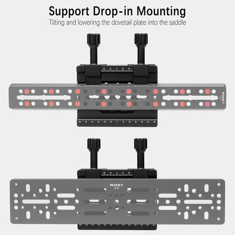 2in1 Telescope Scope Dual Dovetail Saddle Clamp Mount Base for Losmandy and Vixen Style Plate Rails with dual knobs