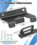 Vehicle Side 4 Way Flat Trailer Wiring Harness Mounting Bracket Kit with dimensions and hardware shown.