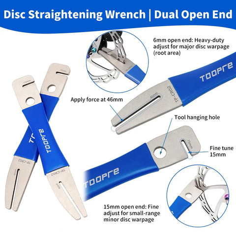 Six In One Bike Maintenance Kit With Hydraulic Piston Press And Pro Grade Disc Brake Repair Tools For Mountain Bikes And MTB Includes Disc Straightening Wrench