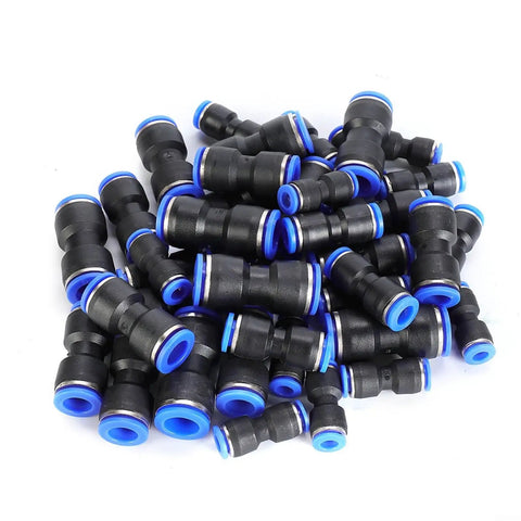 Fabulettas Straight Push Connectors Make Air Line Quick Hose Repair Easy With A Secure Leak-Free Seal For High Pressure Machinery Auto And Electronics Using 40 PCS assorted 6mm 8mm 10mm 12mm black PU plastic fittings