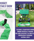 Spreader Hopper Cover Replacement For Lesco 80 Pound Walk Behind Fertilizer Spreader Waterproof Green Cover With Seams Technology Durable All Weather Shield Fits 101186 091186 705699 displayed with features.