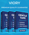 Gentle Tape 30 Pack Pain Free Removal Hypoallergenic Latex Free Cotton Medical Tape boxed set on blue background