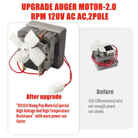 Auger Motor Replacement For Wood Pellet Grills With 2.0 RPM 110V 60Hz UL 1332 Wiring after upgrade vs conventional