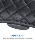 Close-up of Center Console Cover For Ram 2002 To 2012 1500 2500 3500 Jump Seat Console Leather Armrest Cover With Two Handy Pockets