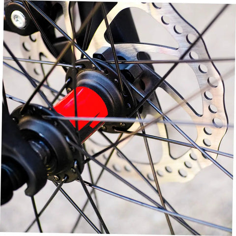 Close-up of Heavy Duty Mechanical Disc Brake Set For Mountain Bike Front And Rear with 160mm rotor and aluminum hub.