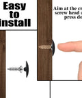 Installation of Plastic Self Tapping Screw Cap Covers Set With Self Adhesive Hole Covers For Wood Furniture Black Finish