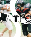 Battle Tested Football Shoulder Pad Backplate Hardware Kit With Heavy Duty Replacement Screws For Equipment Repair And Quick Sideline Fixes To Keep Your Armor Game Ready, including screws and mounts, dimensions shown.