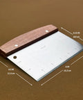 Heavy Duty Bench Scraper For Flat Top Griddle, Dough Cutter, Stainless Steel Chopper with wooden handle and beveled edge