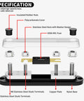 Detailed view of Top Notch ANL Fuse Holder Set Loaded With 600A Fuse And M10 Stud Terminals, showing components.