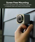 2.5K AI Security Camera For Indoor And Outdoor Home Surveillance No Subscriptions Required With Color Night Vision Baby Monitor And Pet Camera Free Expert Help Easy Setup mounted on wall with magnetic base