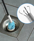79 Inch Stainless Steel Four Claw Toilet Auger Bendable Drain Snake Clog Remover For Sink And Tub removing debris from drain.