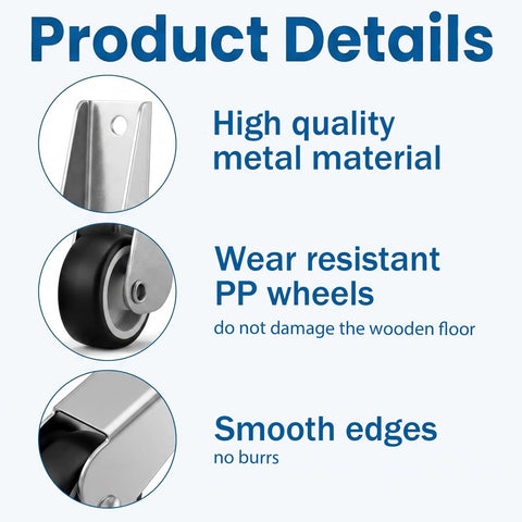 High quality metal and wear resistant PP wheel for Heavy Duty Low Profile Caster Door Support Wheel Replacement For Garden Gates.