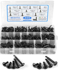 410 Stainless Steel Self Tapping Screws Self Drilling Sheet Metal Screws Black Oxide Assortment, 400 Pieces, Truss Head in box