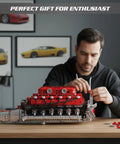 DIY V12 Engine Model Kit With 3472 Pieces For Teens And Adults Hands On Engine Project STEM Building Set For Mechanics Enthusiasts Educational Hobby Gift And Realistic Engine Showcase, man assembling red V12 model