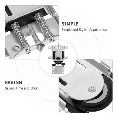Close-up of Heavy-Duty Stainless Steel Sliding Door Roller Kit With Double Bearings, highlighting mechanical components for easy installation.
