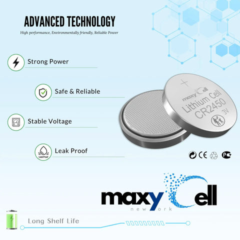 Straight Up Reliable Cr2450 Lithium Coin Cell Battery 3 Volt DC Power DL2450, leak proof design for watches and key fobs.