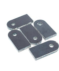 Badass Weld On Chassis Tabs Featuring Three Eighth Inch Center Holes Crafted From Heavy Duty Quarter Inch Steel Perfect For Rock Solid Suspension Upgrades And Ultimate Hot Rod Customization Pack Of Five, showing five steel brackets.
