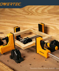 8 Inch Gear Bar Clamps for Woodworking Quick Release 600lb Clamping Capacity 2 Pack holding wooden frame on workbench