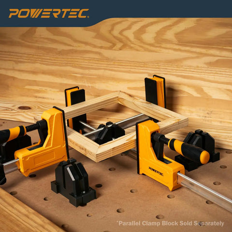 8 Inch Gear Bar Clamps for Woodworking Quick Release 600lb Clamping Capacity 2 Pack holding wooden frame on workbench