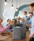 Group enjoys drinks around Chewable Nugget Ice Maker For Countertop Cranks Out 40 Lbs Per Day Of Soft Pellet Ice In 10 Minutes Self Cleaning Sonic Ice Machine