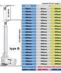 Heavy Duty 24V Electric Linear Actuator With Hall Sensor Sync Control Kit 150Mm Stroke stroke and initial length chart.