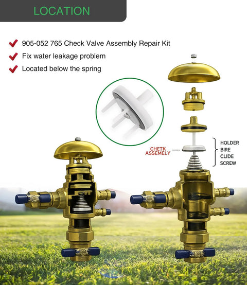 Check valve assembly repair kit for pressure vacuum breaker; fits 1 in–1-1/4 in models, white plastic insert