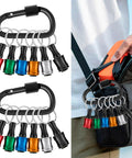 1/4 Inch Hex Shank Bit Holder Keychain For Drill Bits Portable Aluminum Alloy Quick Change with colorful bit holders clipped to bag