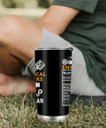 Person sitting on grass with 20 Oz Stainless Steel Mechanical Engineer Tumbler With Lid And Straw, Durable Travel Mug for men visible