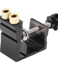 Aluminum Pocket Hole Jig Set For DIY Woodworking with inclined drilling positioner and mini oblique hole locator close-up view