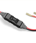 Camco Outdoors Line Hauler Electric Winch With 110 Lb Lift Capacity And Corrosion Resistant Powder Coated Aluminum Frame power connection with red and black wires.
