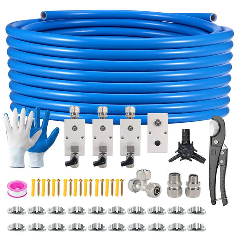 Shop Air Line Kit 100 Ft 1/2 Inch For Garage Rapid Air System With Durable HDPE Aluminum Piping Leak Proof And Easy To Install Includes Fittings Valves Clips And Accessories