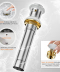 Brushed Nickel Centerset 4 Inch Bathroom Faucet For 2 Or 3 Holes Stainless Steel Dual Handle With Copper Pop Up Drain view
