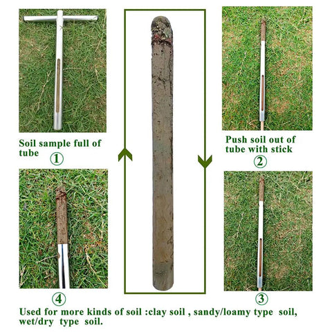 12 Inch Pro Grade Soil Sample Probe With T Handle For Easy Soil Testing And Sampling Soil Sampler Tool for moisture analysis