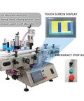 Heavy Duty Automatic Label Applicator With Chain Conveyor For Round Square Hexagonal Bottles Smooth Operator Touchscreen Control and display features.