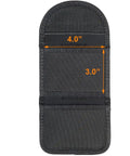 Two Pair Glove Pouch For Duty Belt, Heavy Duty Ballistic Nylon Glove Holder with dimensions, fits 2 and 2.25 inch belts