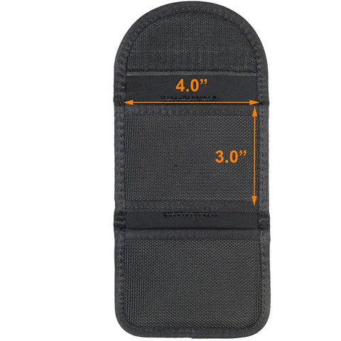 Two Pair Glove Pouch For Duty Belt, Heavy Duty Ballistic Nylon Glove Holder with dimensions, fits 2 and 2.25 inch belts