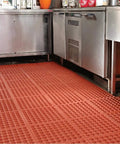 Anti Fatigue Rubber Floor Mat For Workstations And Assembly Lines 36 By 60 Inches Red Commercial Grade With Drainage Holes in kitchen