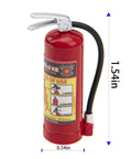 Two Pack Simulation Fire Extinguishers Decoration Set With Stickers For RC Crawler Models Compatible With Traxxas TRX4 Axial SCX10 Tamiya CC01 D90 One Tenth Scale Not Real Fire Suppression Accessory, 1.54-inch tall red plastic model with label.