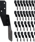30 Pack Heavy Duty Hurricane Ties Black Powder Coated For Wood Sheds Roofs And Framing, showing mounting holes and sleek black finish.