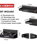 Magnetic Toolbox Organizer Set With 6 Inch And 12 Inch Trays, 2 Piece Paper Towel Holder, 3 Spray Can Holders, And Seven Screwdriver Holes