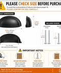 Matte Black Cup Drawer Pulls Five Pack for Cabinets and Furniture Dressers, 3 Inch Hole Centers Cup Handles image with measurements and screws included