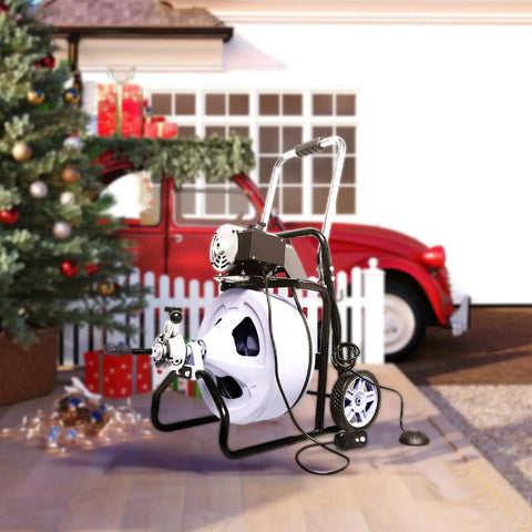 Kick Stubborn Clogs To The Curb With This Heavy Duty Electric Drain Cleaner providing auto feed action and reliable foot pedal control.
