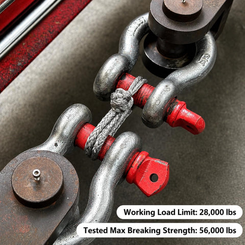 2Pcs Synthetic Soft Shackle One Half Inch By Twenty Two Inch, 56,000 Lb Breaking Strength, With Extra Sleeves, Gray UHMW PE