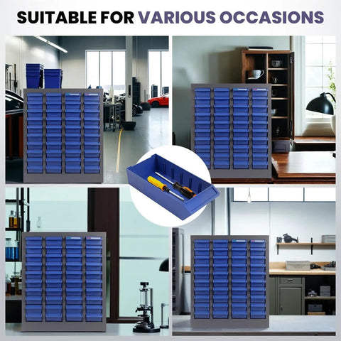 Beefy Heavy Duty Nut And Bolt Organizer Cabinet With 52 ABS Drawers Solid Alloy Steel Frame Freestanding Workshop Storage